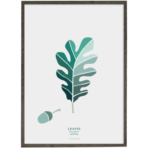 Blad Vintereg (petrol) - KUNSTPRINT - VÆLG STØRRELSE