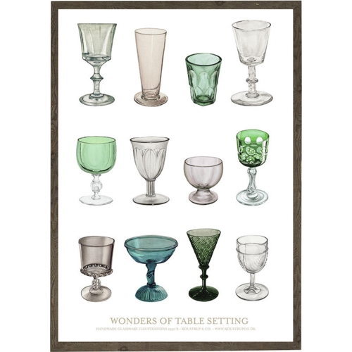 Mixed glasses green - KUNSTPRINT - VÆLG STØRRELSE