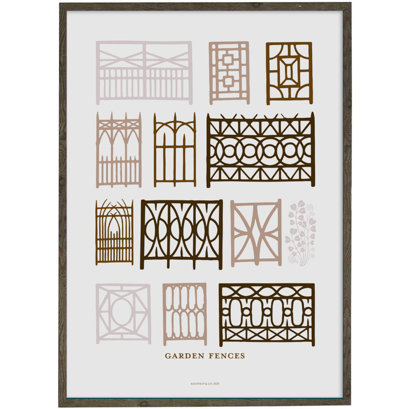 Gartenzaun (Pfirsich) - KUNSTDRUCK - WÄHLE GRÖSSE