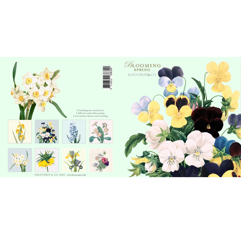 BLOOMING SPRING - Confezione di biglietti quadrati