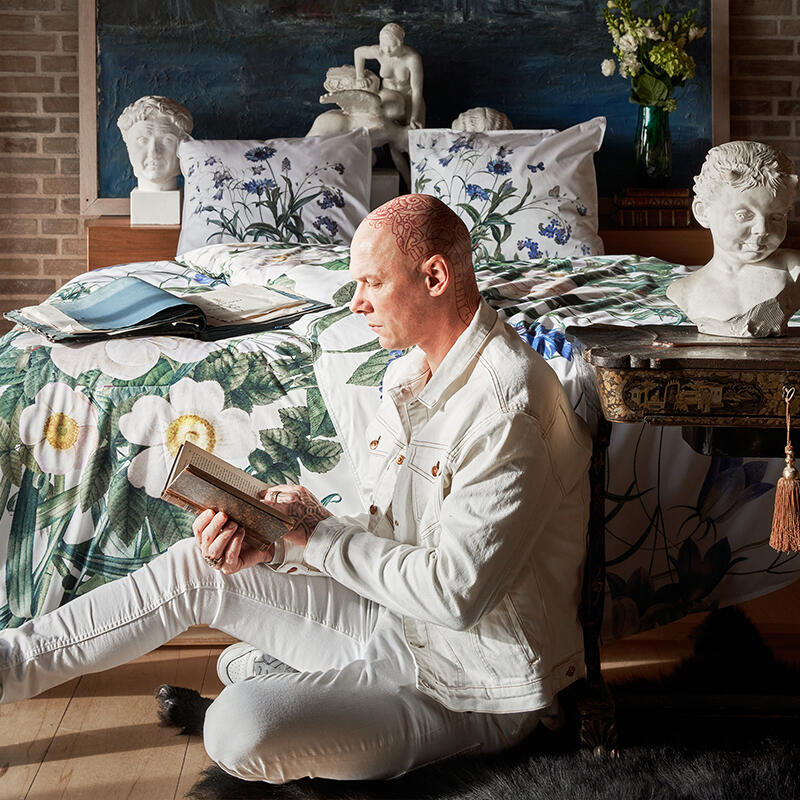 Økologisk sengesæt - Blue Flower garden JL 140x200 cm