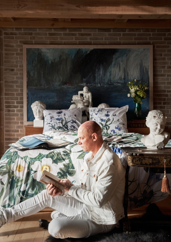 Økologisk sengesæt - Blue Flower garden JL 135x200 cm - BEMÆRK STØRRELSE!