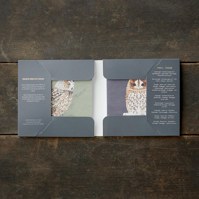 Hiboux - Pochette de cartes carrée