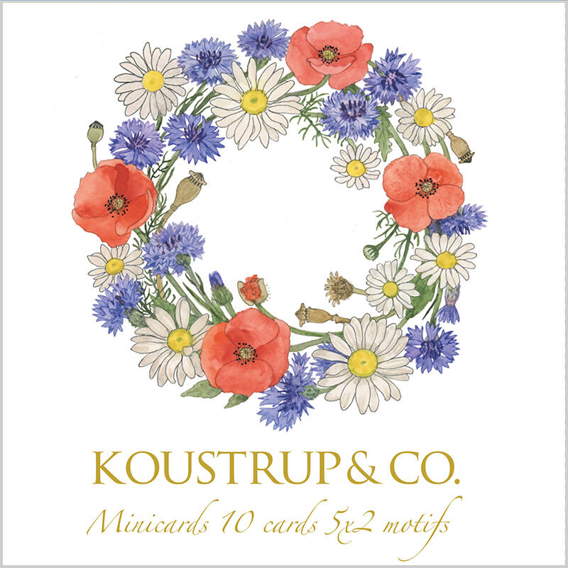 Mini-cartes carrées - Couronnes d'été - 8,5 x 8,5 cm