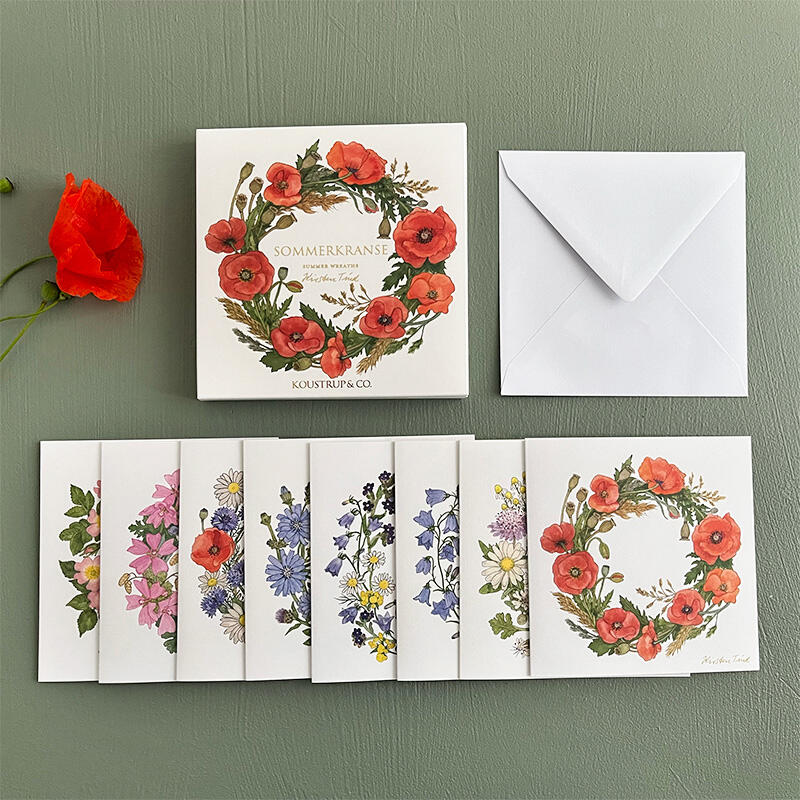 SUMMER WREATHS - Square card set