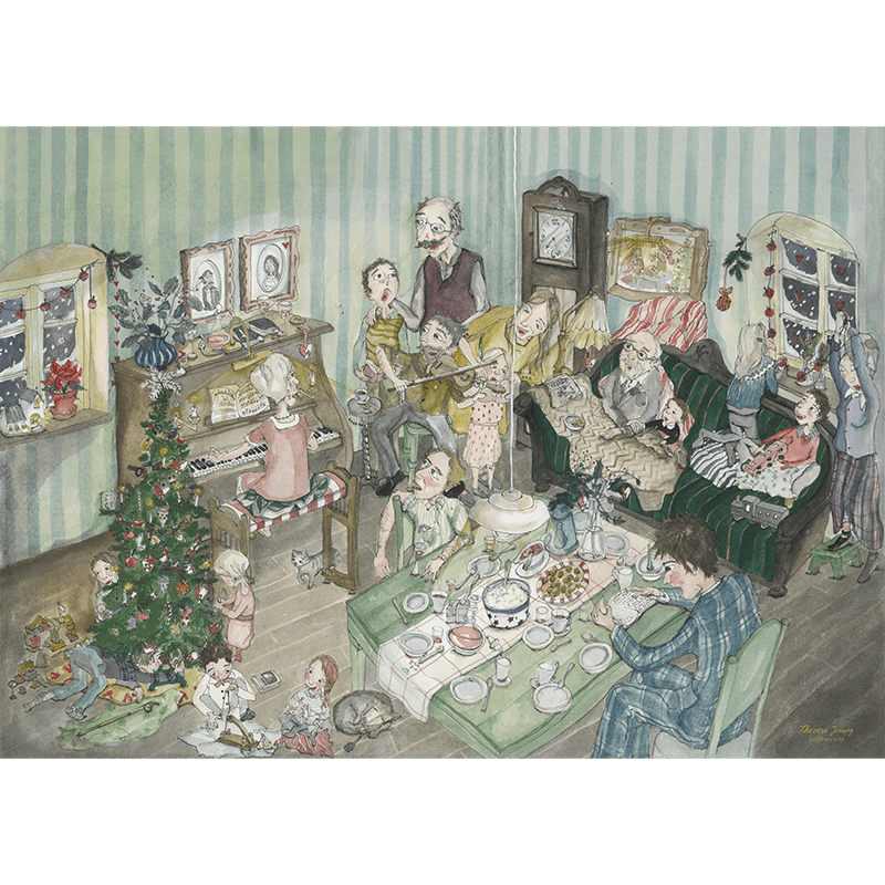 Family Christmas - KUNSTPRINT - VÆLG STØRRELSE