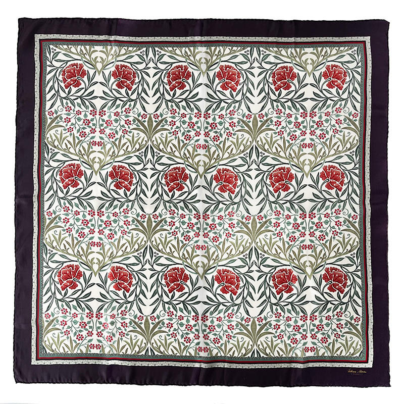 SILK SCARF - Morris Oxford red - 90 cm