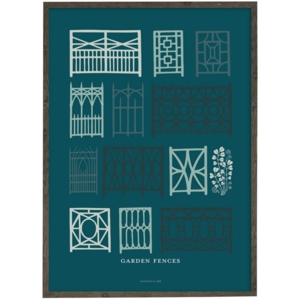 Have hegn (petrol) - KUNSTPRINT - VÆLG STØRRELSE