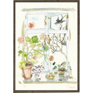 Swallow in window - KUNSTPRINT - VÆLG STØRRELSE